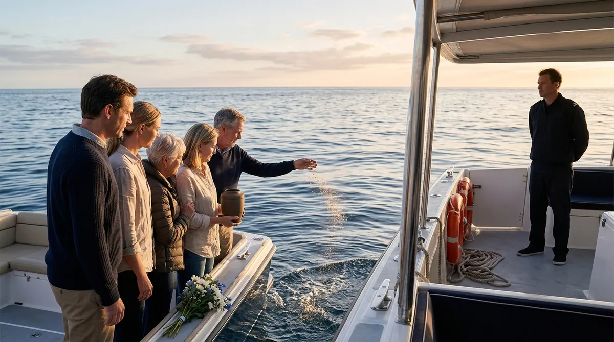how to scatter ashes at sea