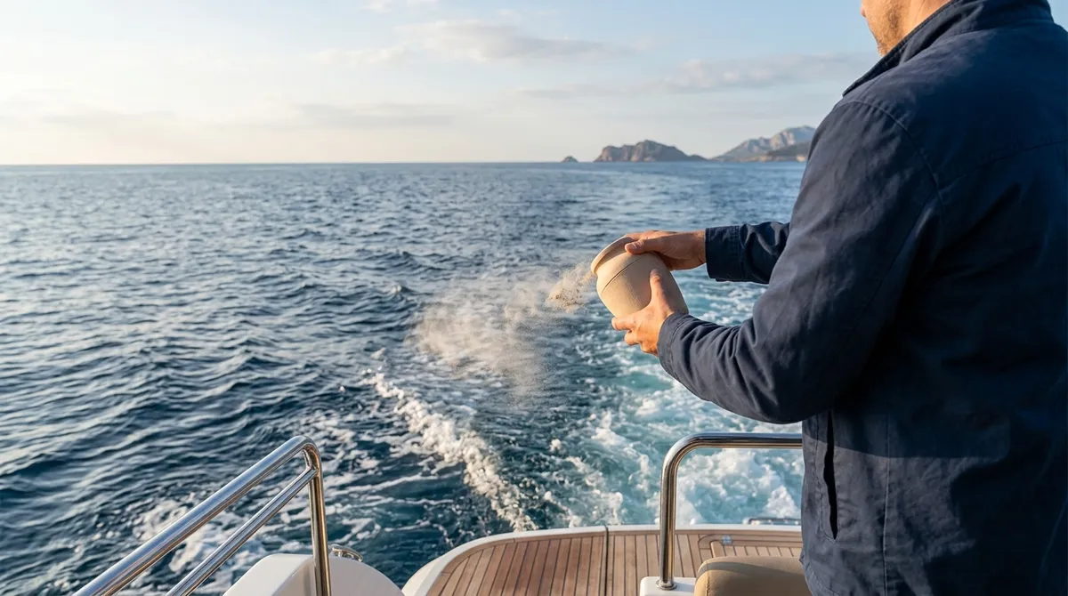how to scatter ashes at sea