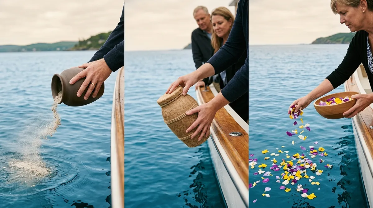 how to scatter ashes at sea