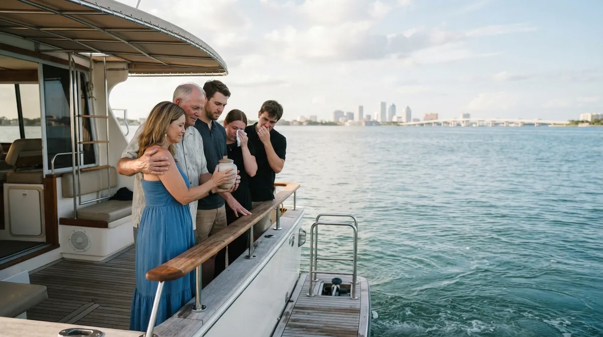 Ash scattering boat charter Tampa Bay