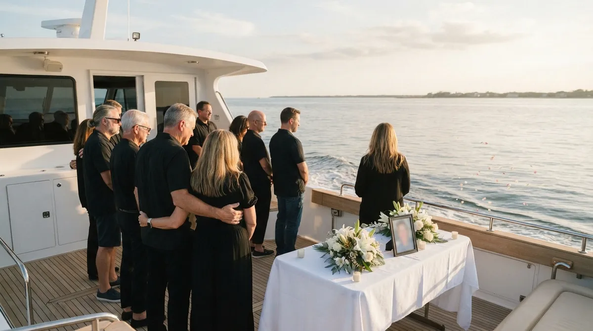 Private attended memorial ceremony on the water