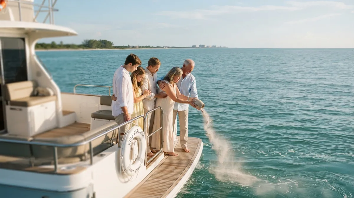 Cremation ash scattering at sea Florida