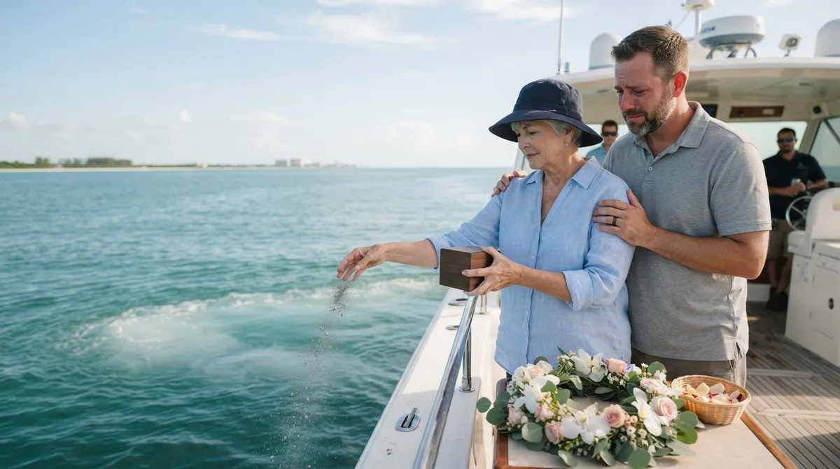 Cremation ash scattering at sea Florida