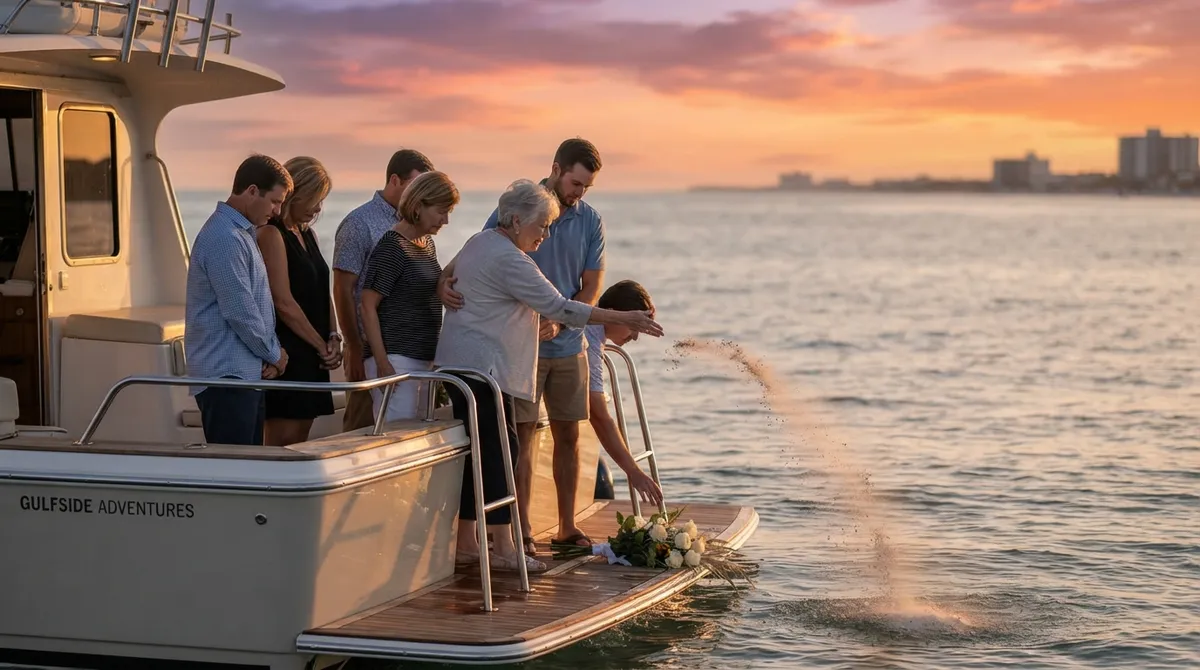 Sunset ash scattering ceremony Clearwater Beach