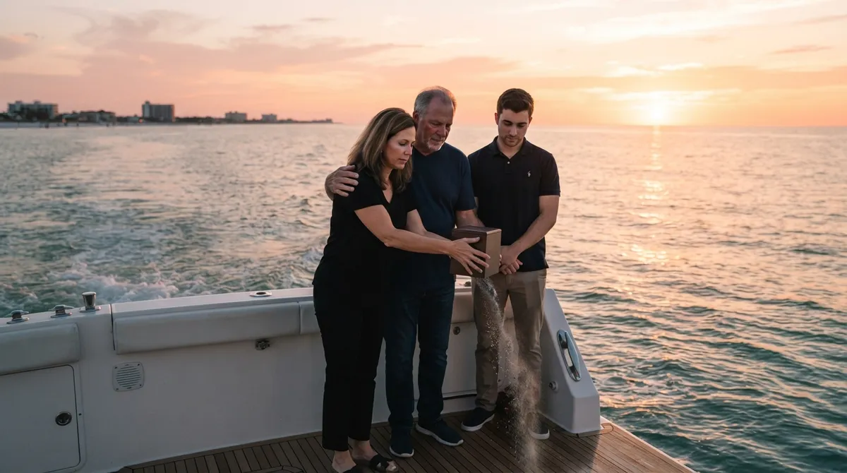 Sunset ash scattering ceremony Clearwater Beach