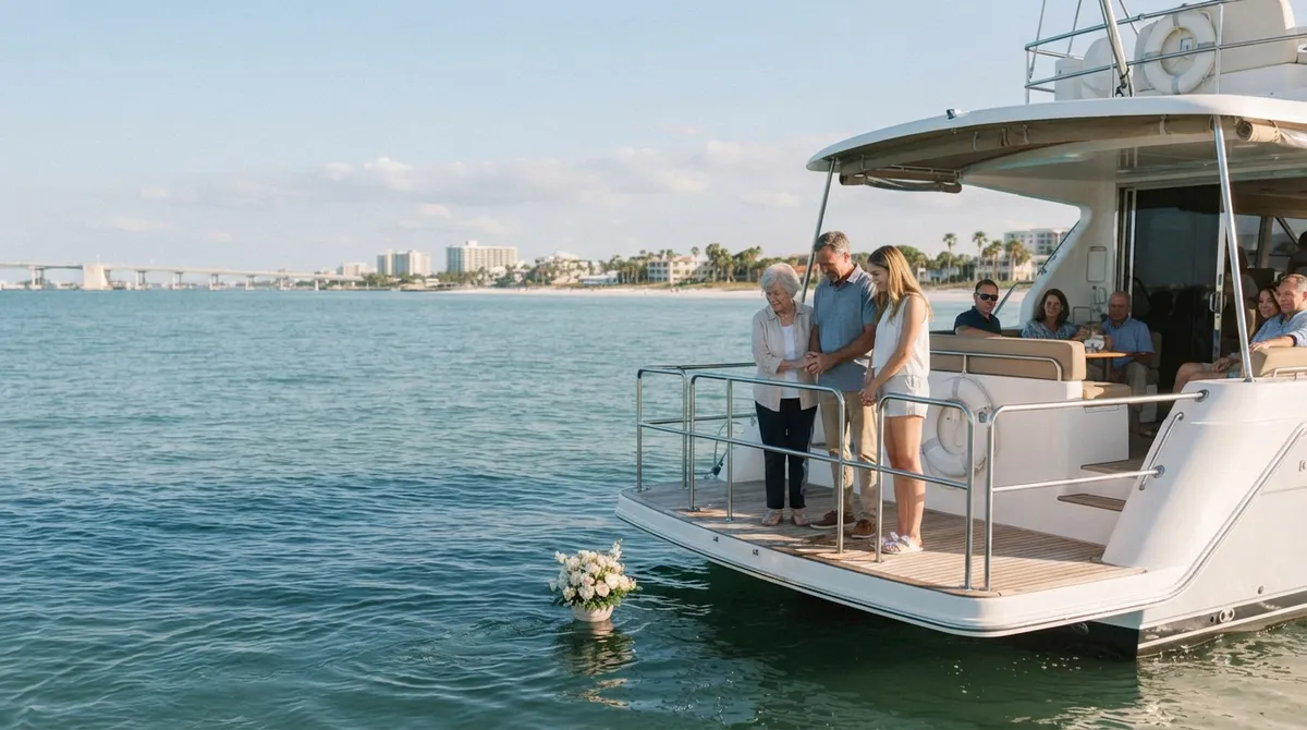 Ash scattering yacht charter Clearwater