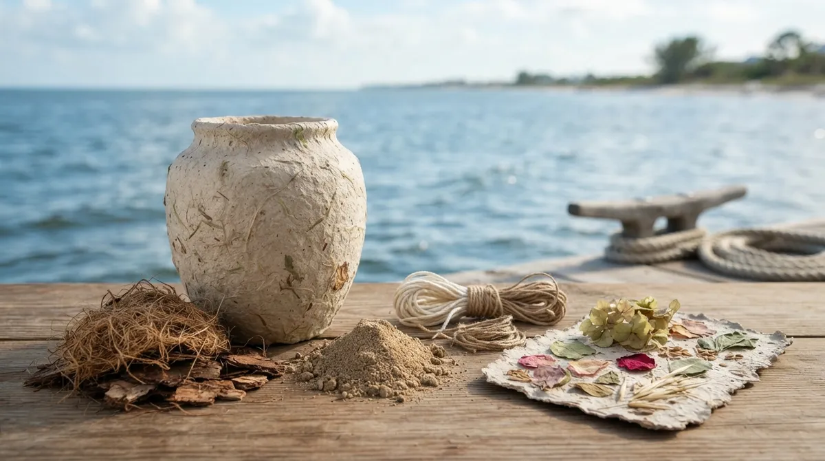 Biodegradable urn for ocean scattering ceremony