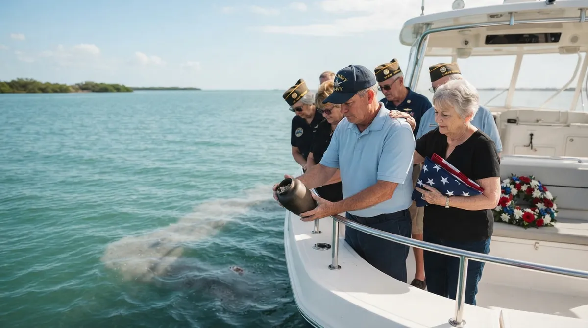 Veterans ash scattering ceremony at sea Florida