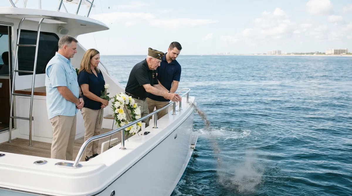 Veterans ash scattering ceremony at sea Florida