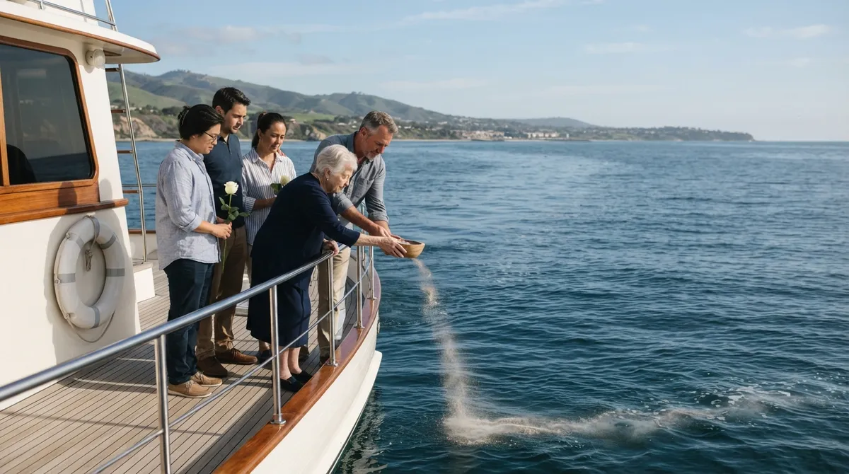 Ash scattering ceremony private yacht