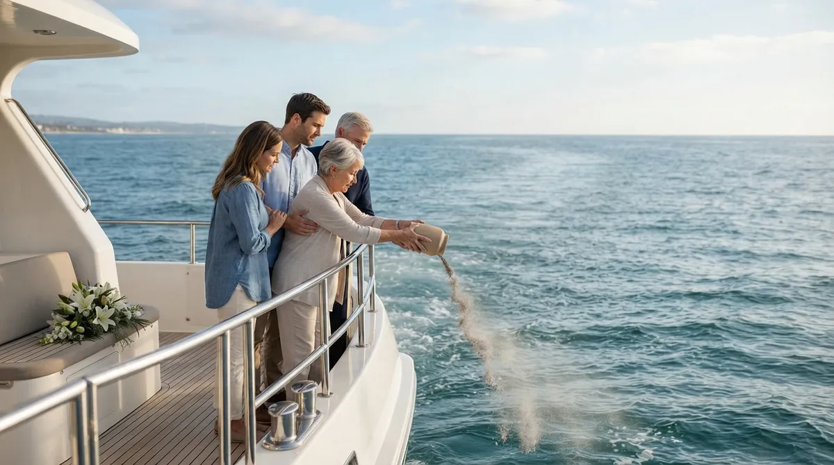 Ash scattering ceremony private yacht